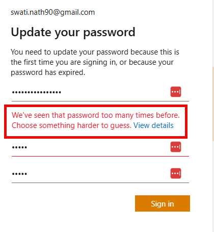 Step 4 MFA new password screen