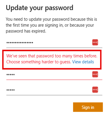 Step 4 MFA new password screen