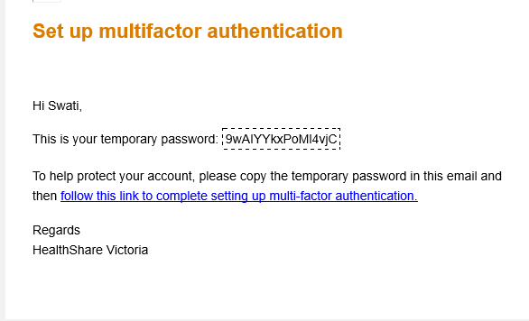 step 2 MFA set up email